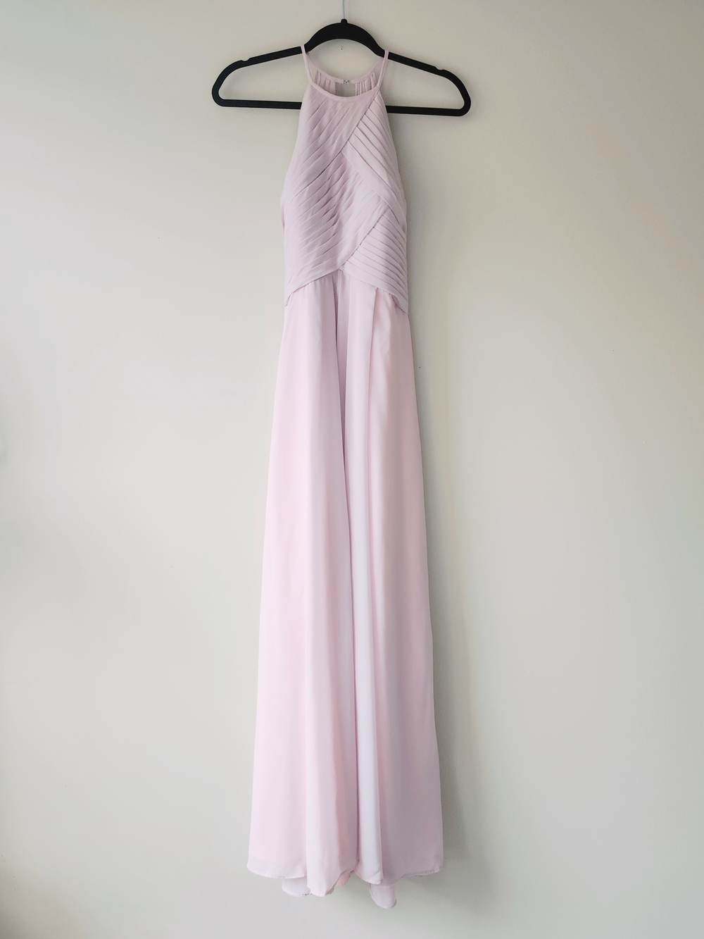 Light Pink Halter Floor Length Formal Dress - Picture 2 of 13